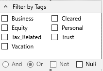 manictime filter tags